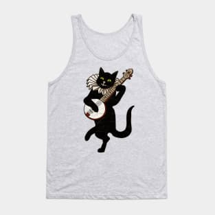 Vintage Cat Playing Banjo Tank Top